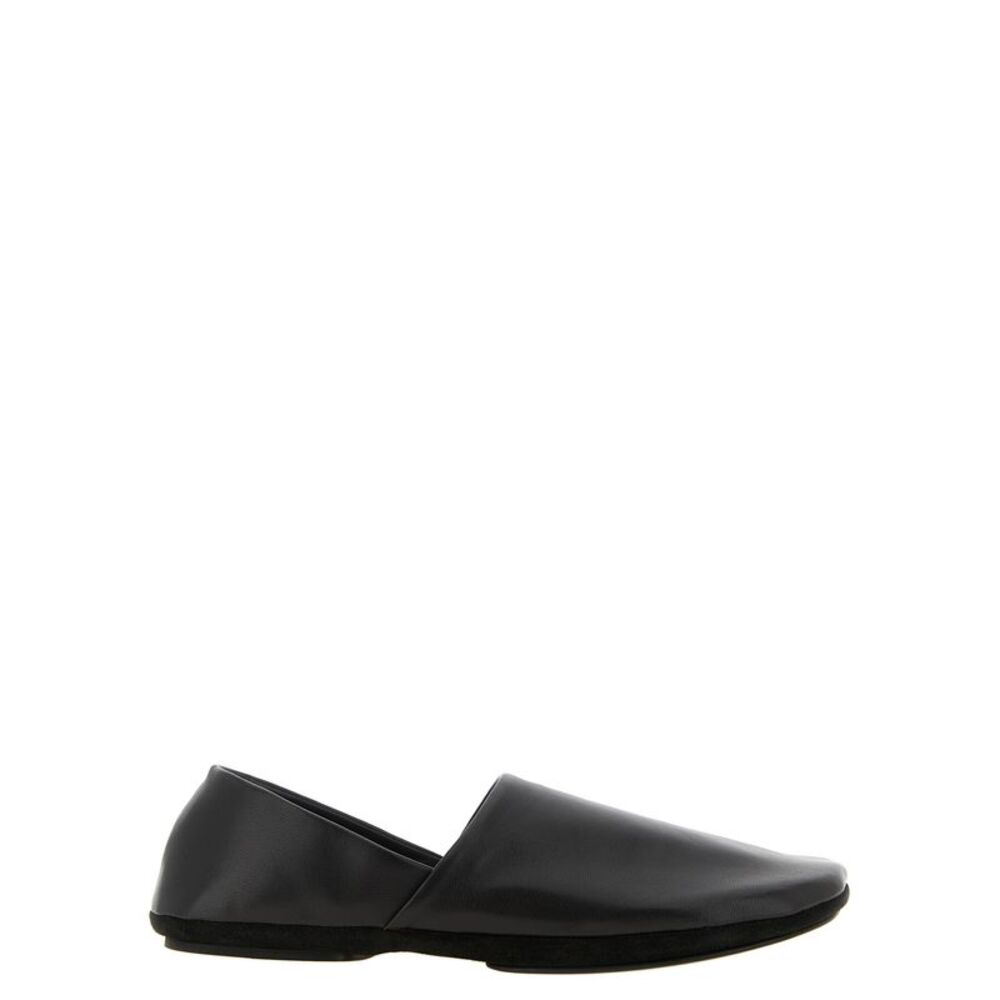 Lemaire Black Lamb Leather Slip-On Men's Loafers